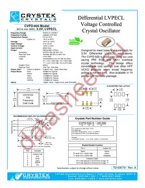 CVPD-920-100 datasheet  